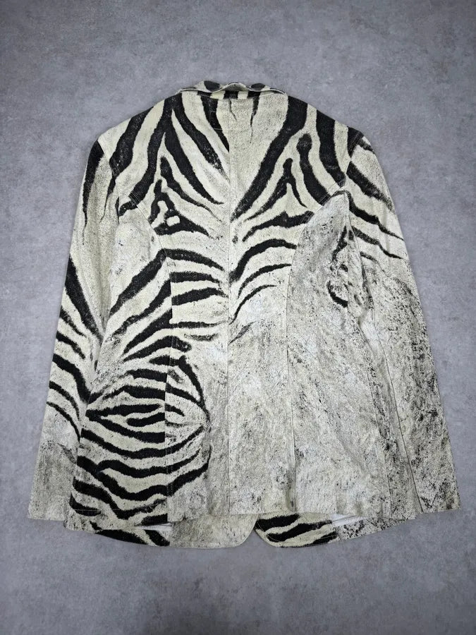 SS1999 Roberto Cavalli Zebra Marble White Blazer Jacket TDEhmMf 6