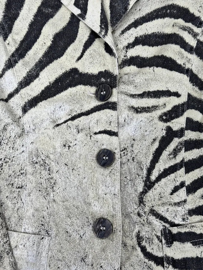 SS1999 Roberto Cavalli Zebra Marble White Blazer Jacket TDEhmMf 8