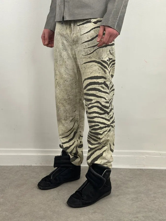 SS1999 Roberto Cavalli Zebra Marble White Pants csEBJcV 2