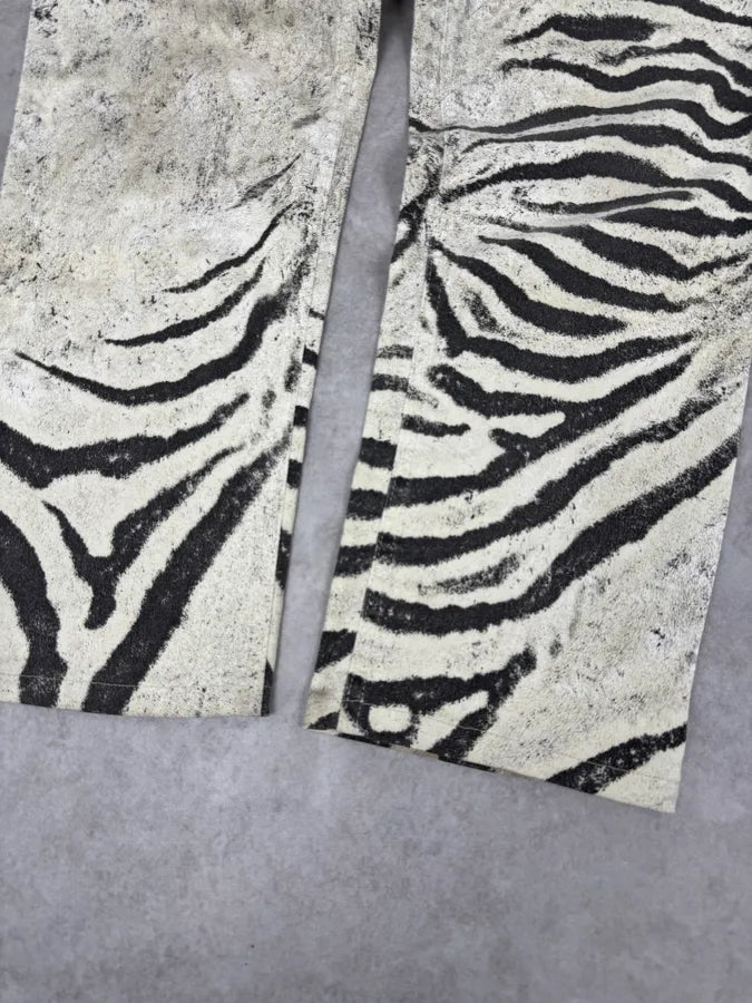 SS1999 Roberto Cavalli Zebra Marble White Pants csEBJcV 6