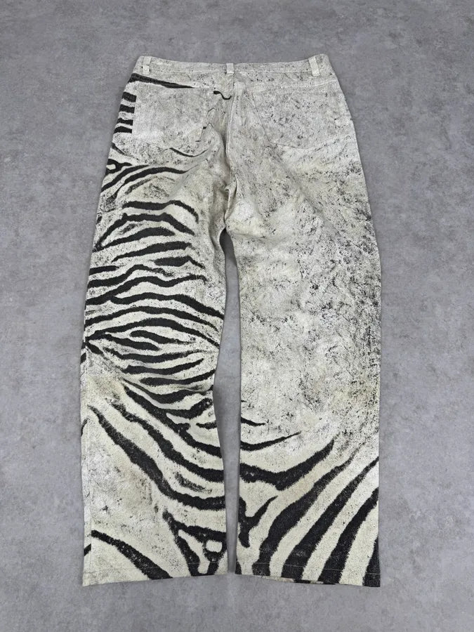 SS1999 Roberto Cavalli Zebra Marble White Pants csEBJcV 7