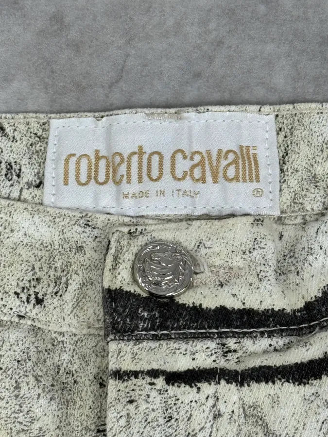SS1999 Roberto Cavalli Zebra Marble White Pants csEBJcV 9