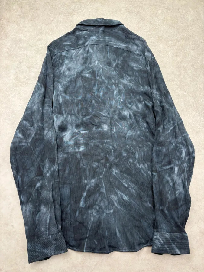 1990s Armani Blue Abstract Ocean Shirt  QpNxQjP 5