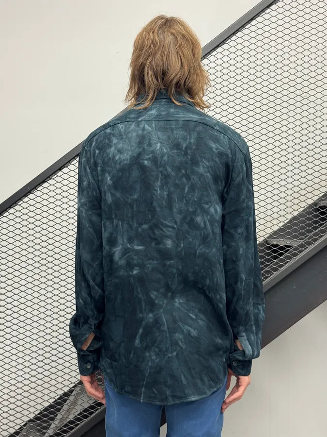 1990s Armani Blue Abstract Ocean Shirt  QpNxQjP 1