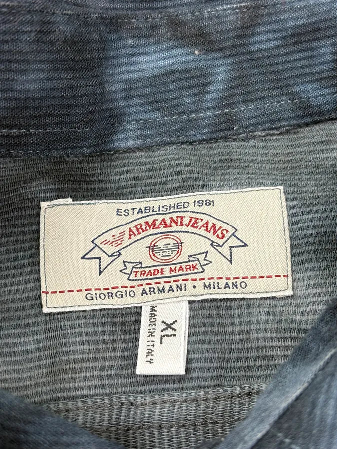1990s Armani Blue Abstract Ocean Shirt  QpNxQjP 8