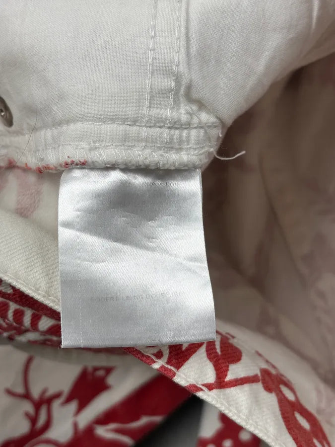 SS2000 Gucci White & Red Floral Long Denim Shorts by Tom Ford PwqpNgn 12
