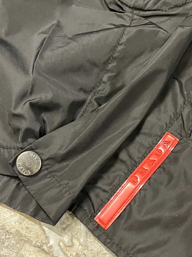 SS2000 Prada Biker Black Nylon Padded Jacket pjuieTG 7