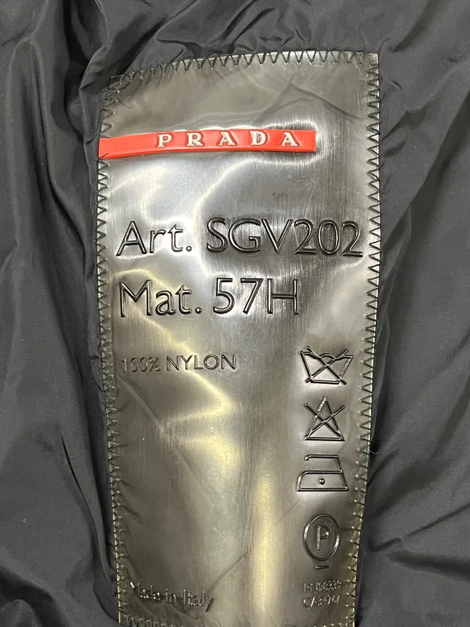 SS2000 Prada Biker Black Nylon Padded Jacket pjuieTG 9