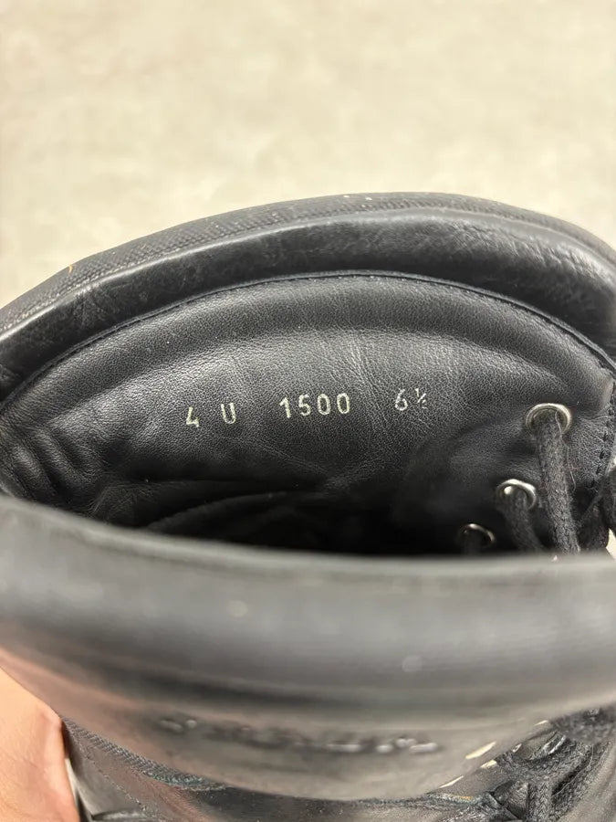 SS2000 Prada Black Leather Ankle Metallic Boots EKebyeU 9