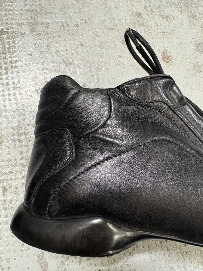SS2000 Prada Black Leather High Sneakers ILhEUdx 8