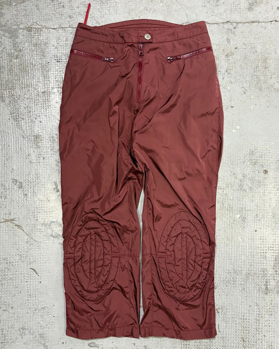 SS2000 Prada Bordeaux Padded Quilted Knee Patch Pants Nylon  LwdVKdX 1