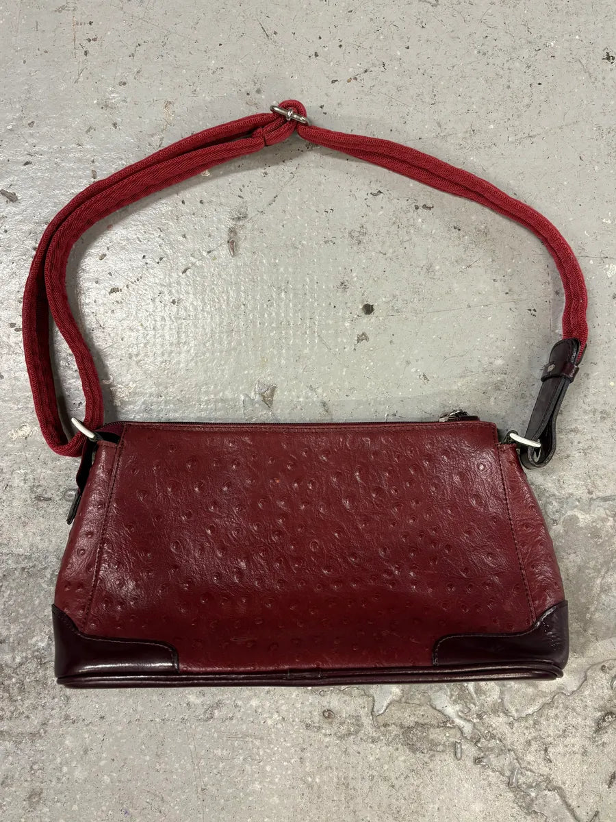 SS2000 Prada Burgundy Ostrich Leather Handle Bag pInxGea 1