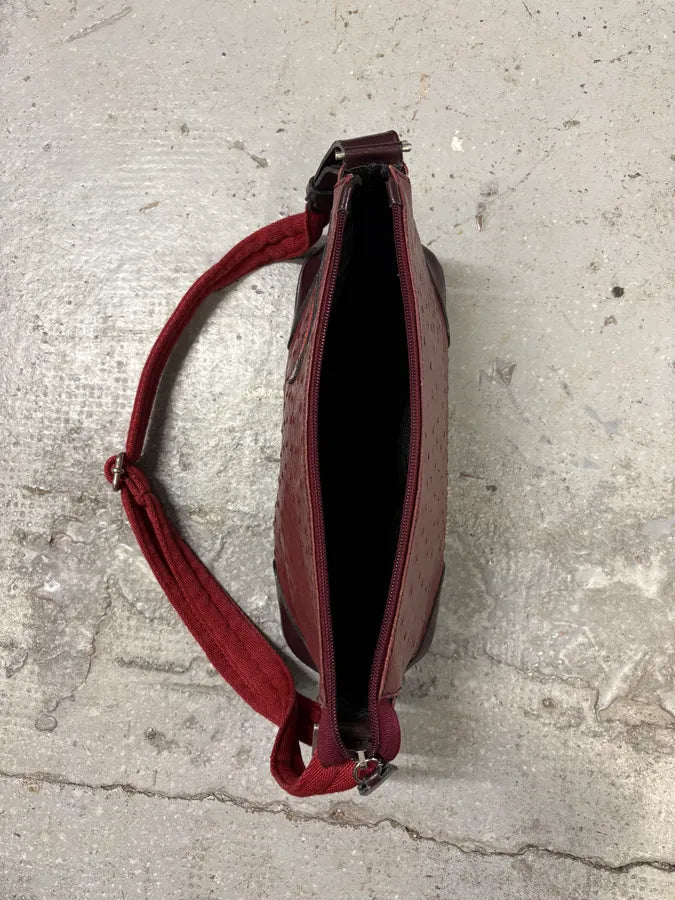 SS2000 Prada Burgundy Ostrich Leather Handle Bag pInxGea 4