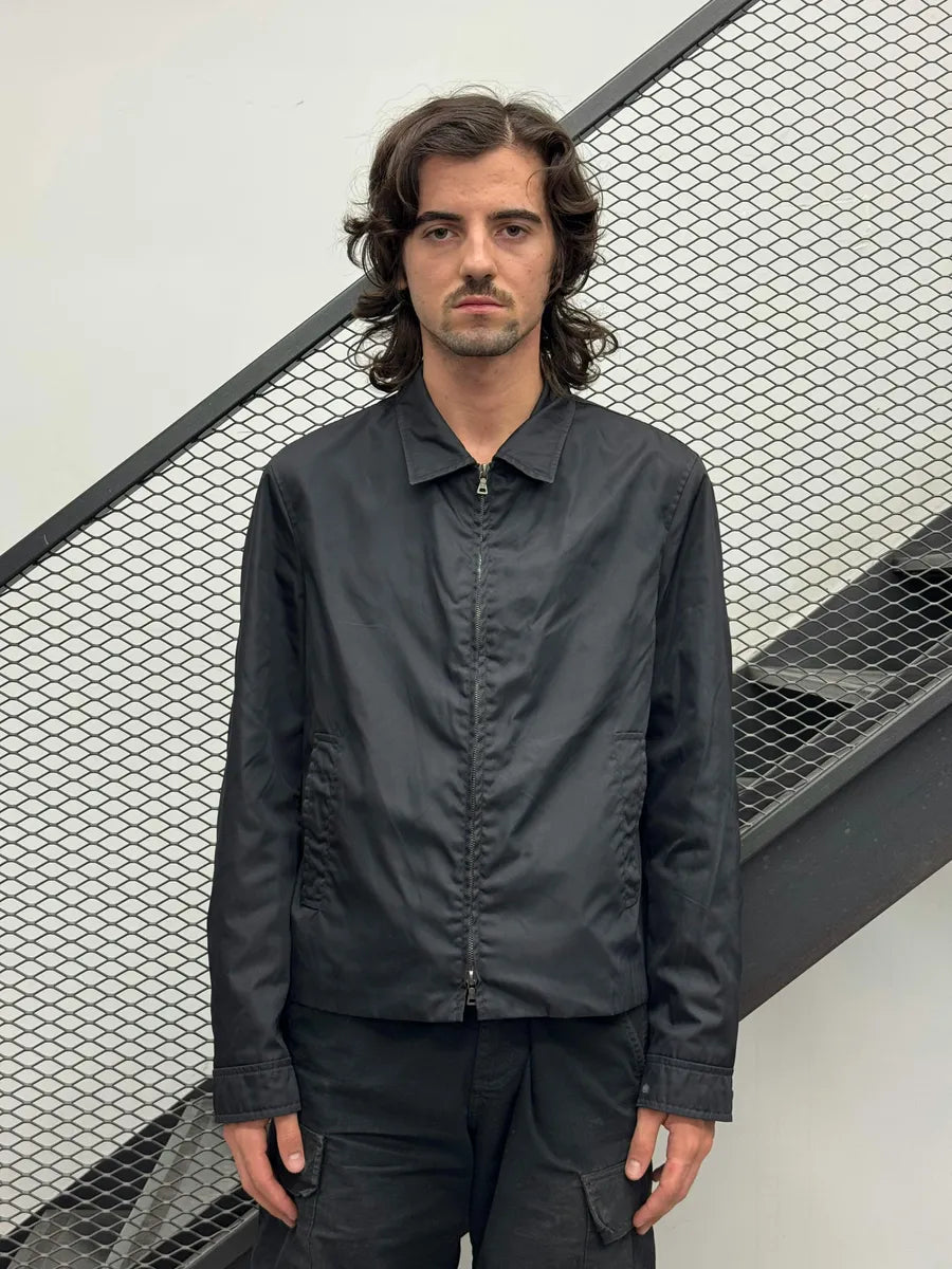 SS2000 Prada Navy Minimalist Zip-up Jacket tzlZXtA 1