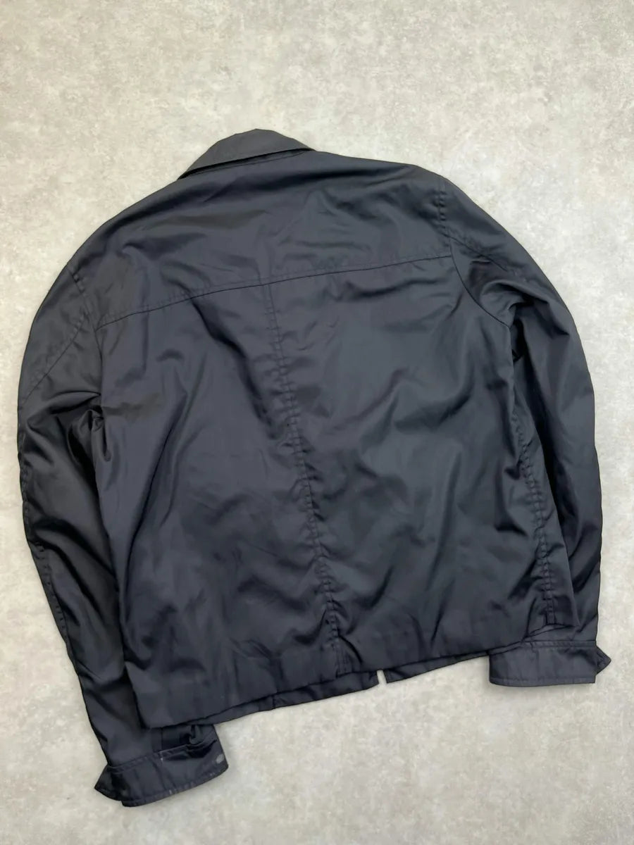 SS2000 Prada Navy Minimalist Zip-up Jacket tzlZXtA 3