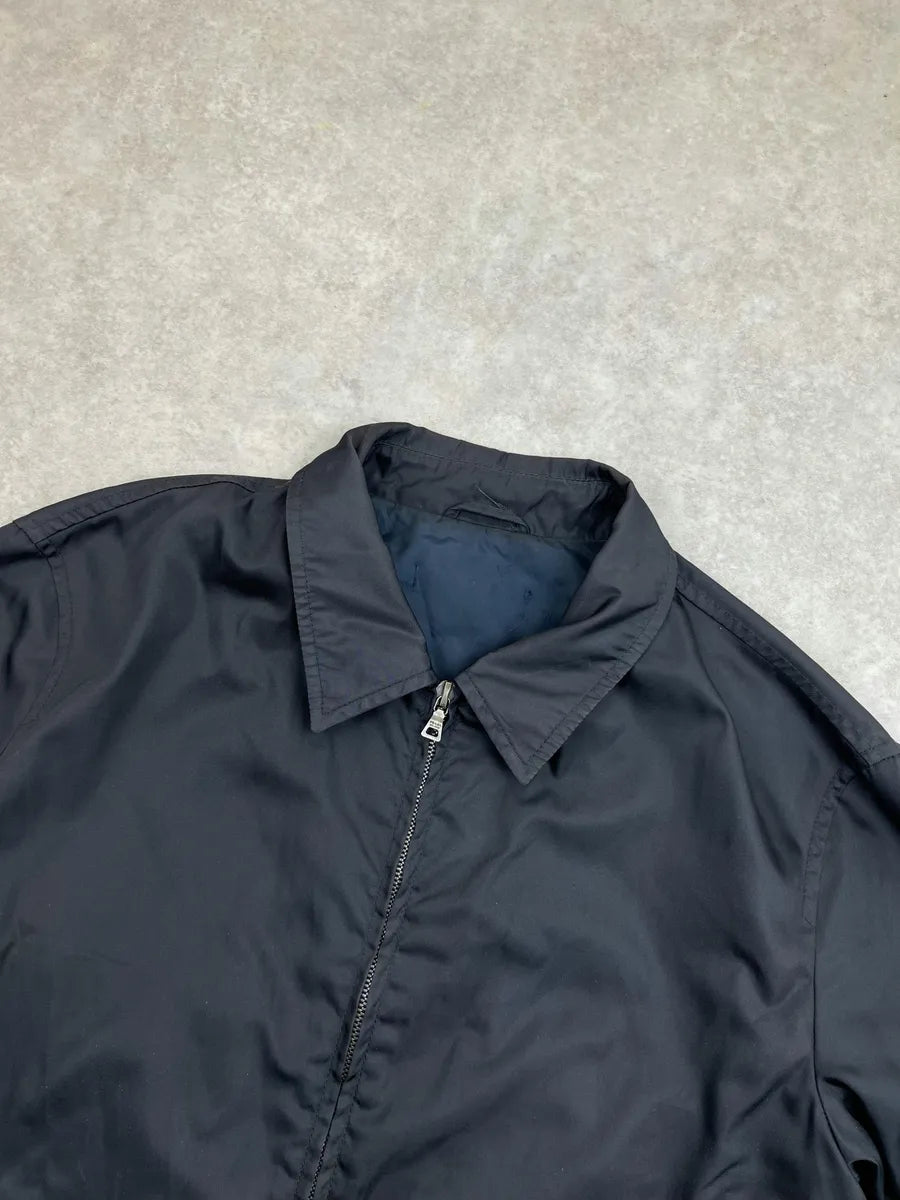 SS2000 Prada Navy Minimalist Zip-up Jacket tzlZXtA 5