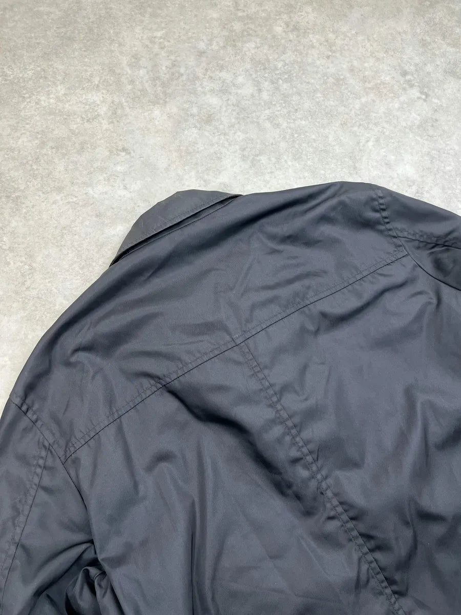 SS2000 Prada Navy Minimalist Zip-up Jacket tzlZXtA 6