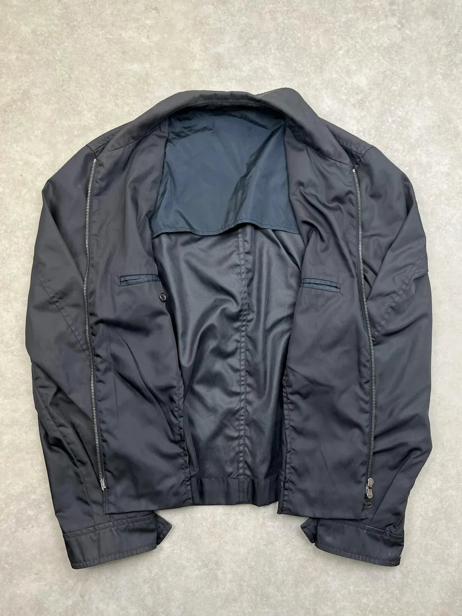 SS2000 Prada Navy Minimalist Zip-up Jacket tzlZXtA 7