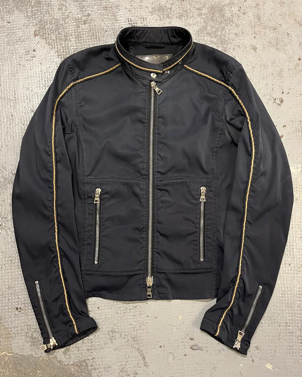 SS2000 Prada Navy Nylon Zip Sport Light Jacket lzWLUQC 0