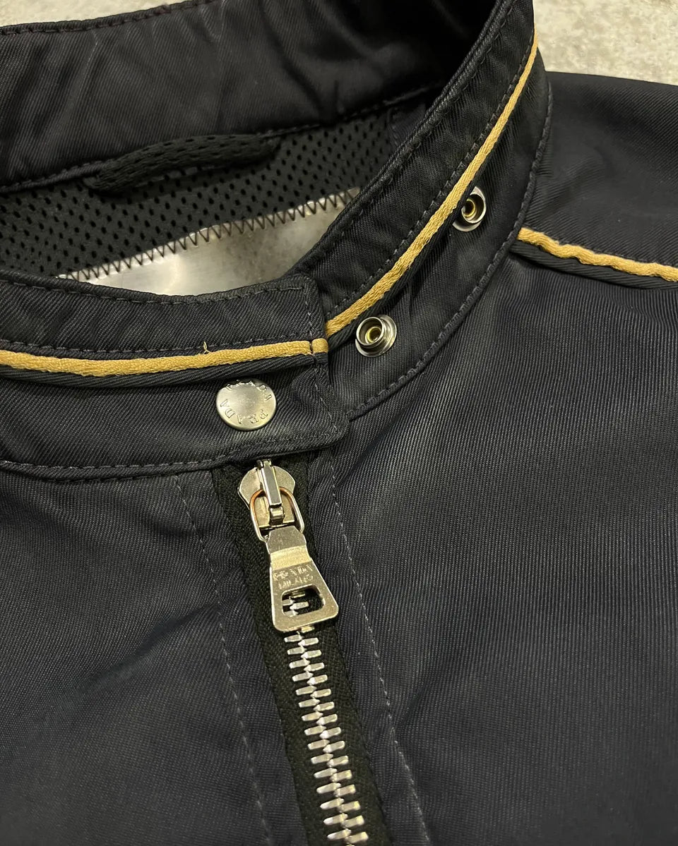 SS2000 Prada Navy Nylon Zip Sport Light Jacket lzWLUQC 6