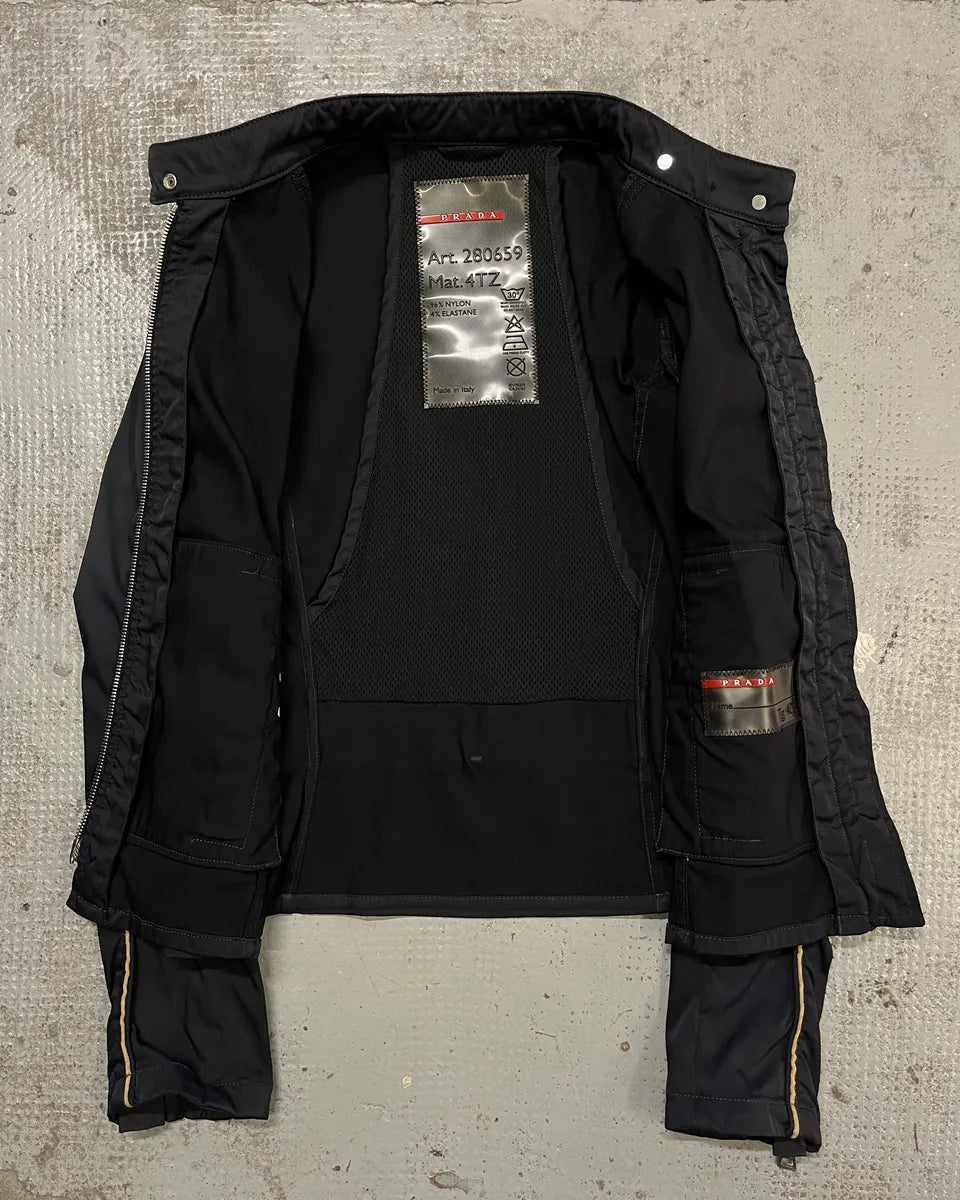 SS2000 Prada Navy Nylon Zip Sport Light Jacket lzWLUQC 8