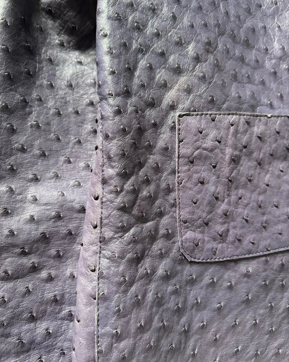 SS2000 Prada Purple Ostrich Leather Jacket xGVxCUU 10