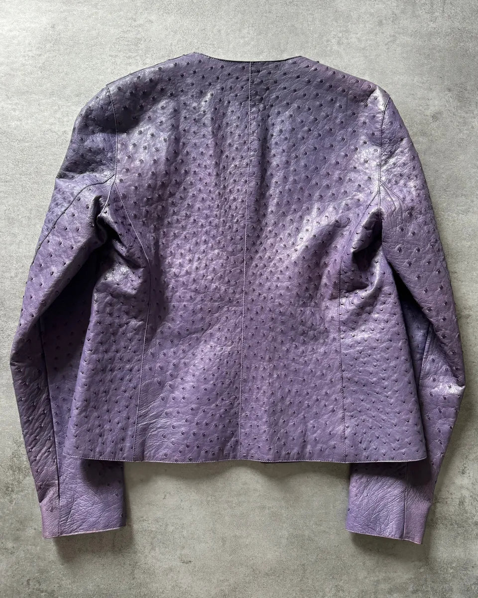 SS2000 Prada Purple Ostrich Leather Jacket xGVxCUU 2
