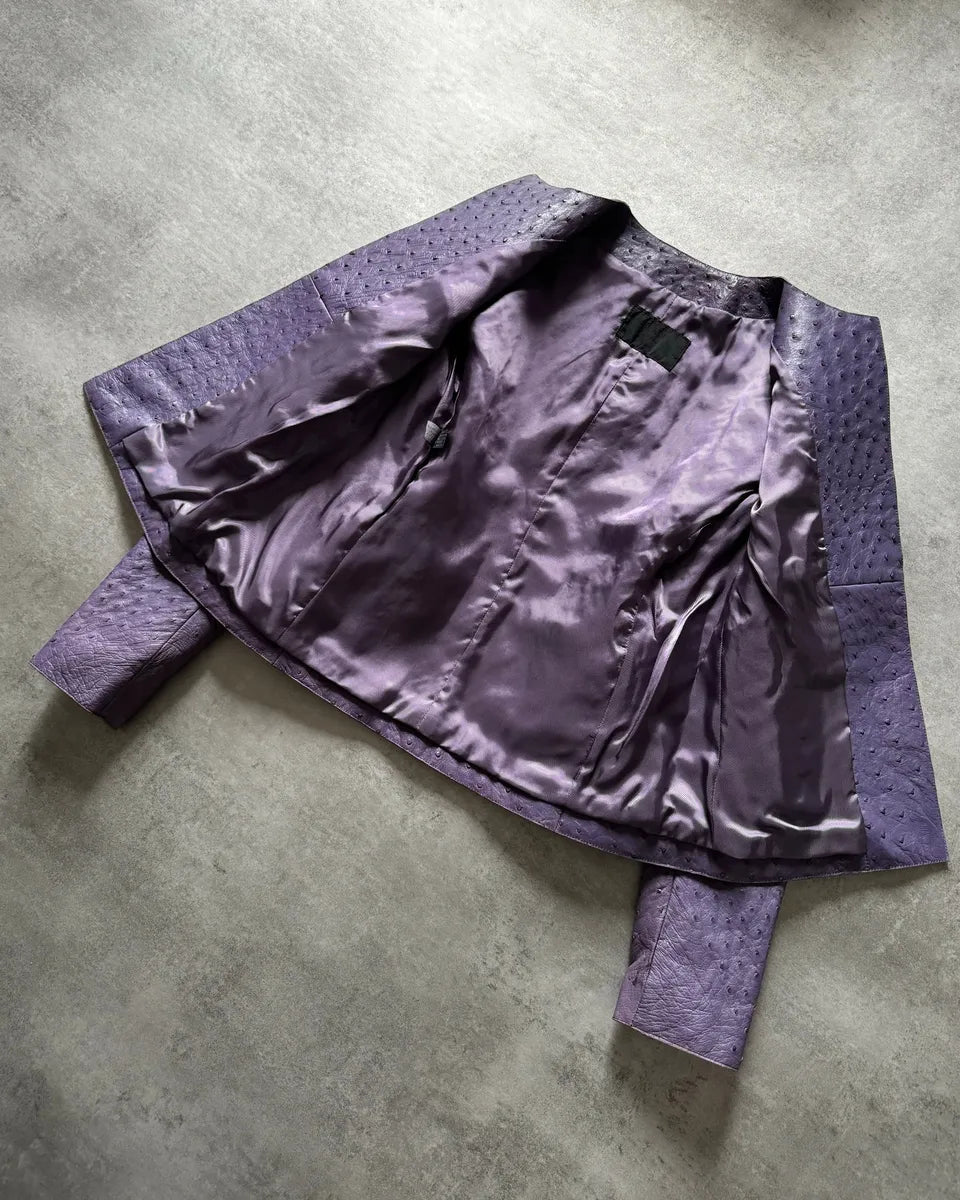 SS2000 Prada Purple Ostrich Leather Jacket xGVxCUU 6