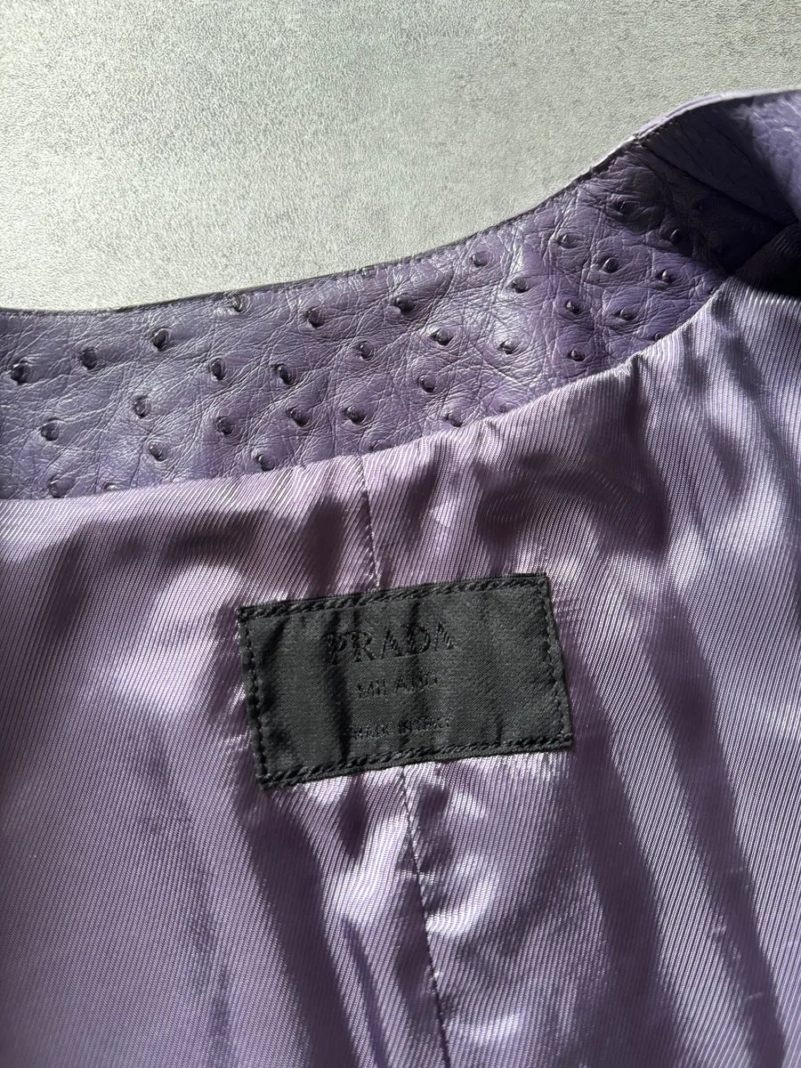 SS2000 Prada Purple Ostrich Leather Jacket xGVxCUU 9
