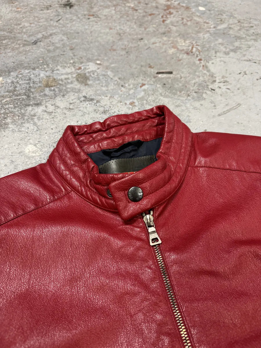 SS2000 Prada Red Biker Padded Leather Jacket aNQtcbP 9