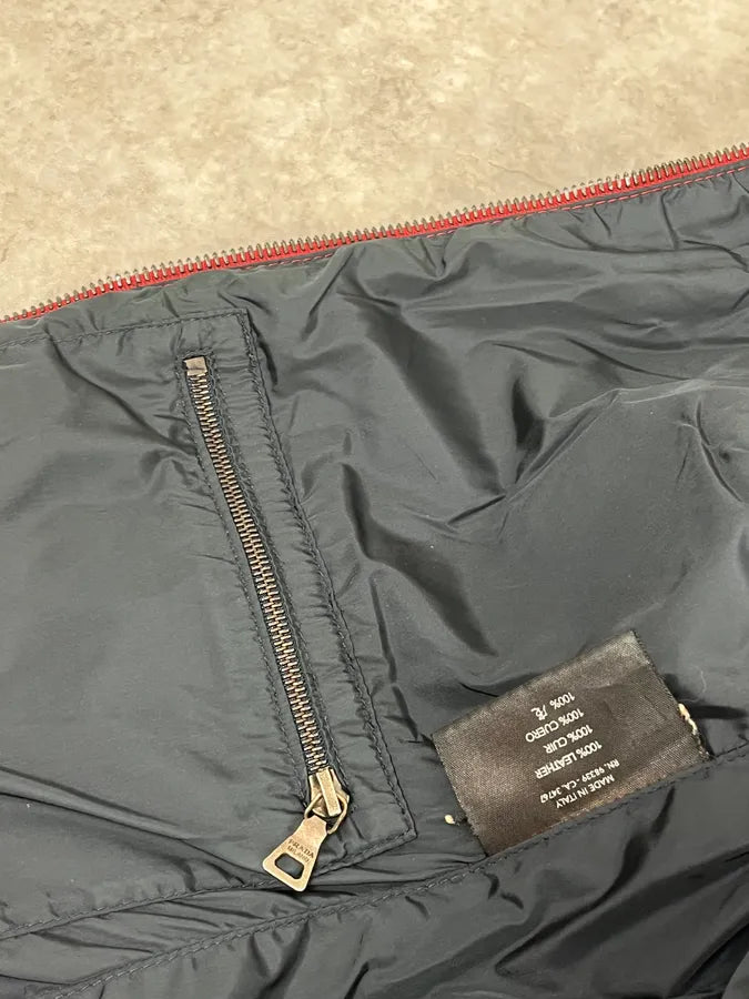 SS2000 Prada Red Biker Padded Leather Jacket sptLKNo 13