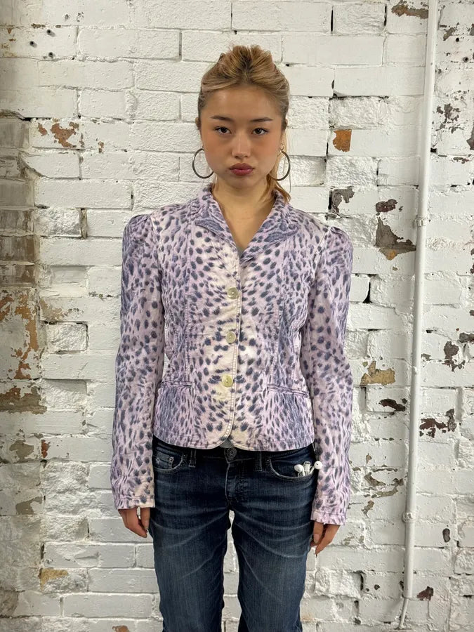 SS2000 Roberto Cavalli Pink Leopard Blazer Jacket NGsvDLL 0