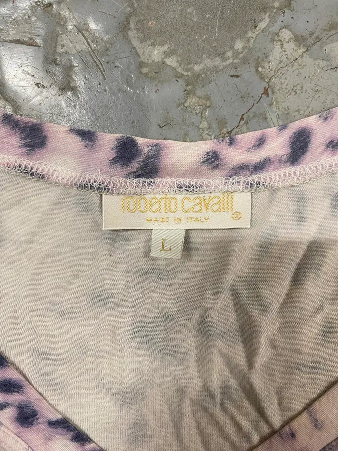 SS2000 Roberto Cavalli Pink Leopard Top IPrjMNz 4