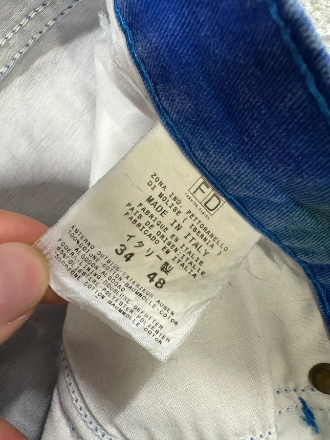 SS2001  Cavalli Blue Ocean Waves Reflection Pants (S) BhHbOCW 11