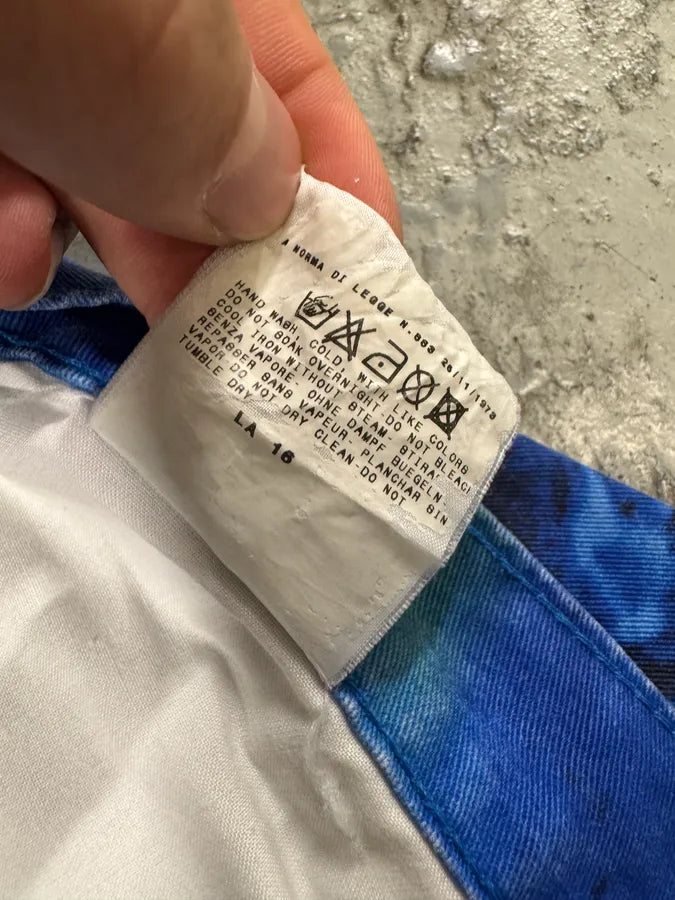 SS2001  Cavalli Blue Ocean Waves Reflection Pants (S) BhHbOCW 9