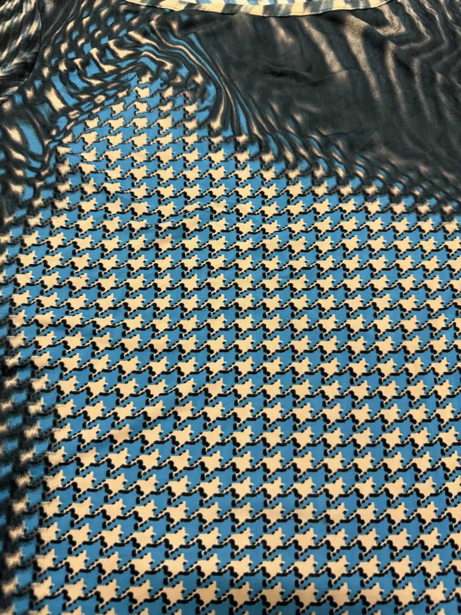 SS2001 Cavalli Blue Psychedelic Pixel Mesh Longsleeves Top eblGboi 6