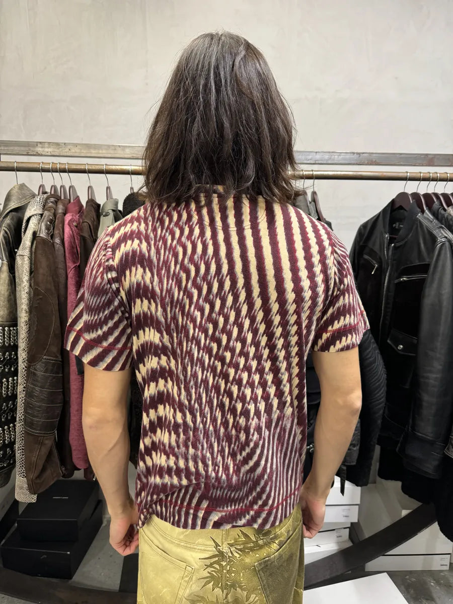 SS2001 Cavalli Hallucination Houndstooth Red T-Shirt cLYAaqt 2