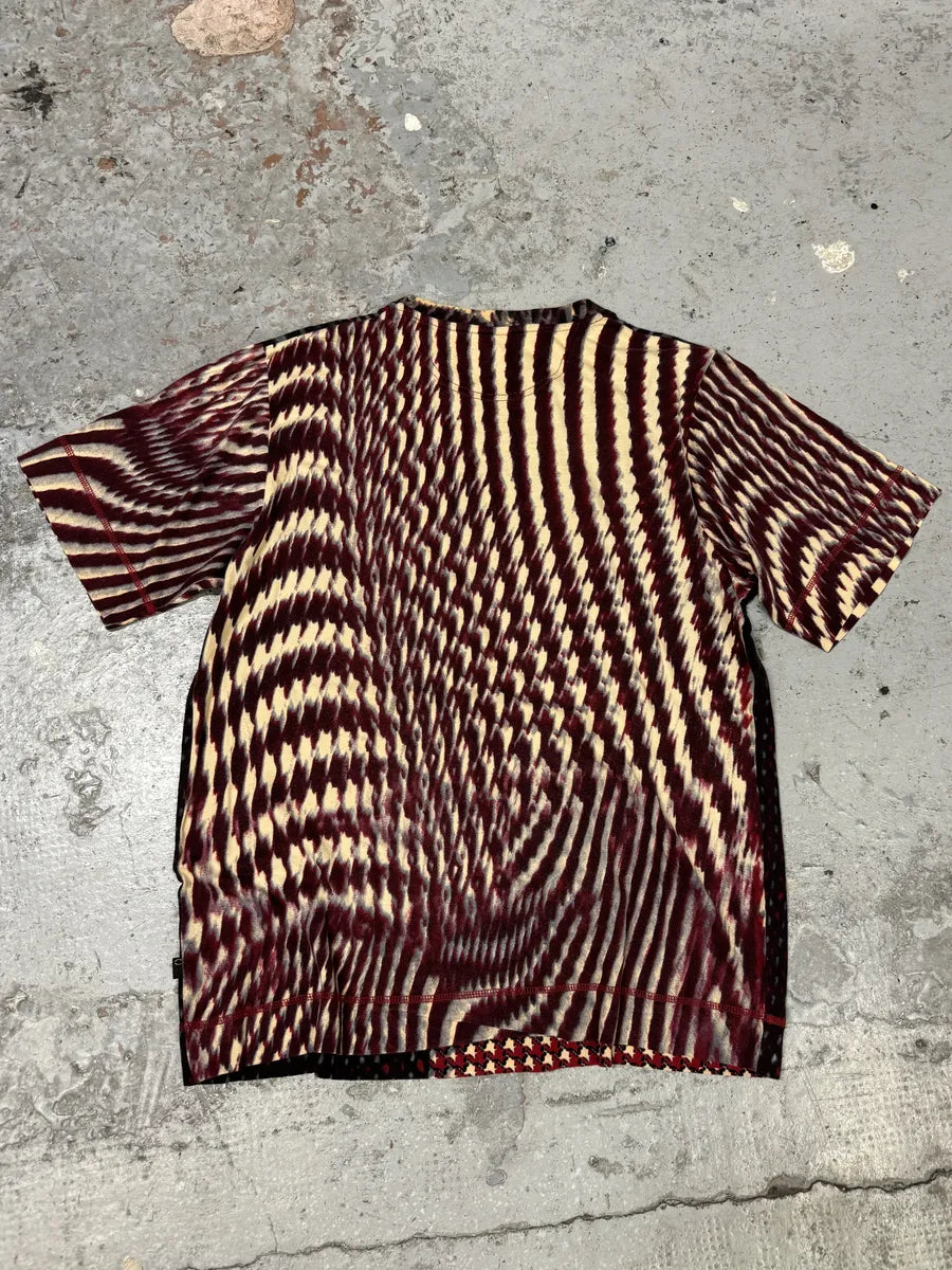 SS2001 Cavalli Hallucination Houndstooth Red T-Shirt cLYAaqt 3