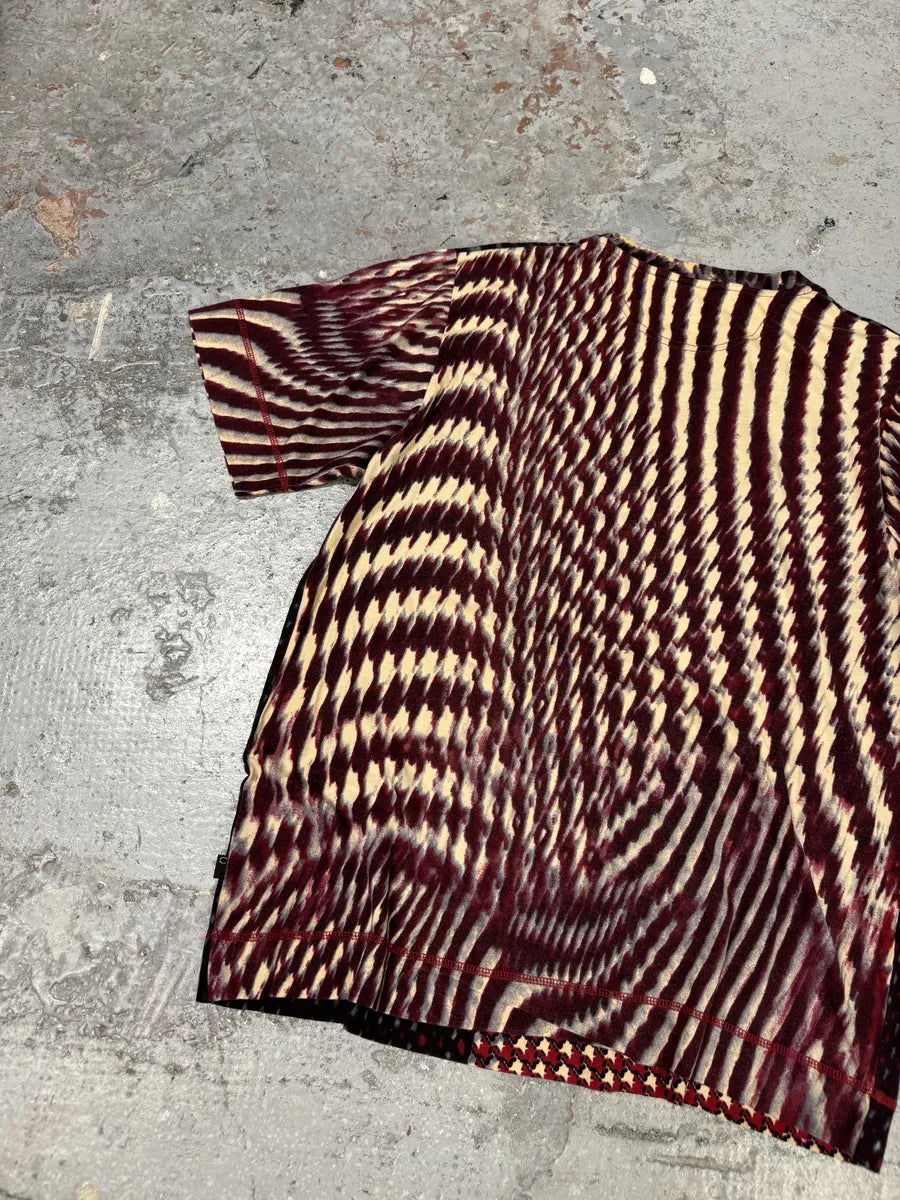SS2001 Cavalli Hallucination Houndstooth Red T-Shirt cLYAaqt 4