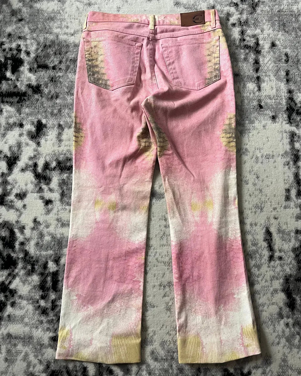 SS2001 Cavalli Pink Hybrid Snakeskin Bees Pants (M) eUcJQUJ 2