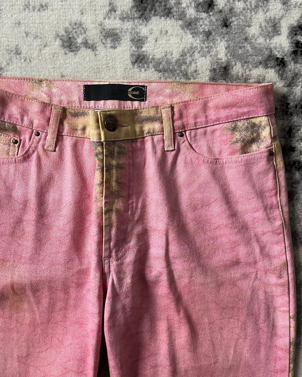 SS2001 Cavalli Pink Hybrid Snakeskin Bees Pants (M) eUcJQUJ 7