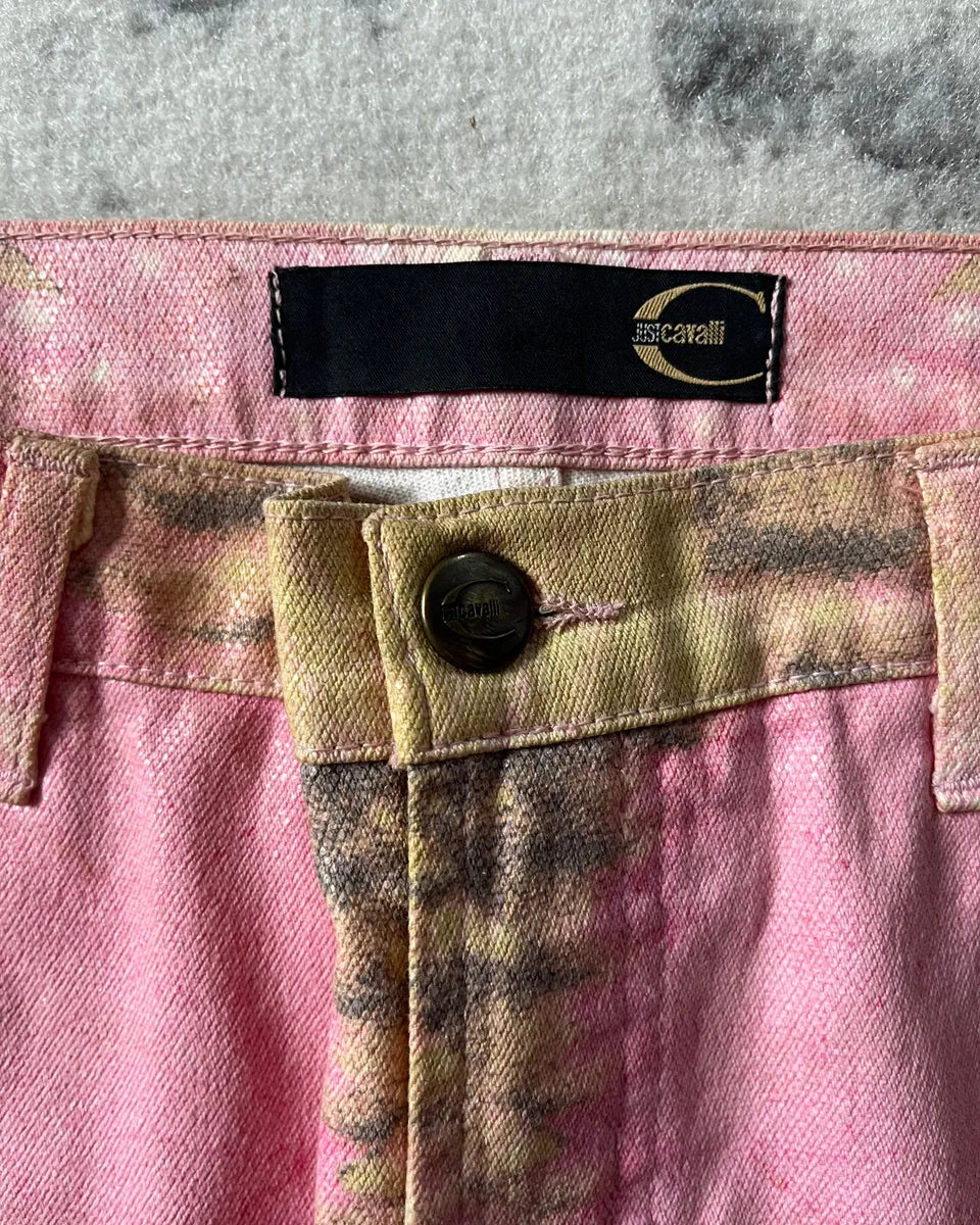 SS2001 Cavalli Pink Hybrid Snakeskin Bees Pants (M) eUcJQUJ 8