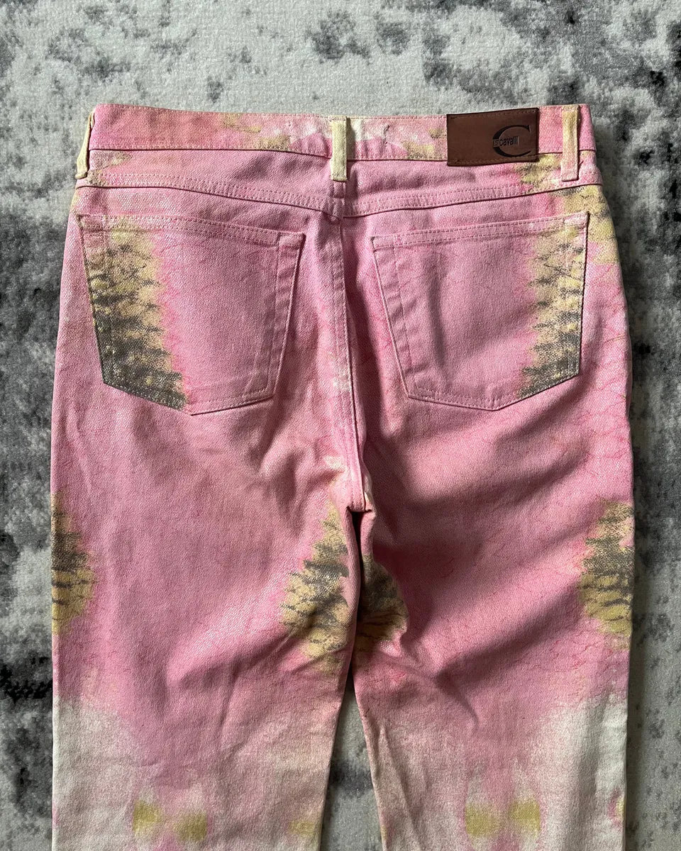 SS2001 Cavalli Pink Hybrid Snakeskin Bees Pants (M) eUcJQUJ 9