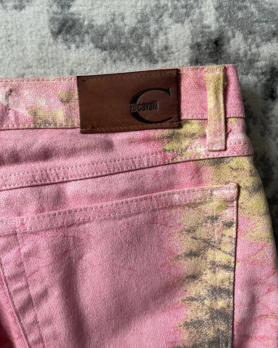SS2001 Cavalli Pink Hybrid Snakeskin Bees Pants (M) eUcJQUJ 10