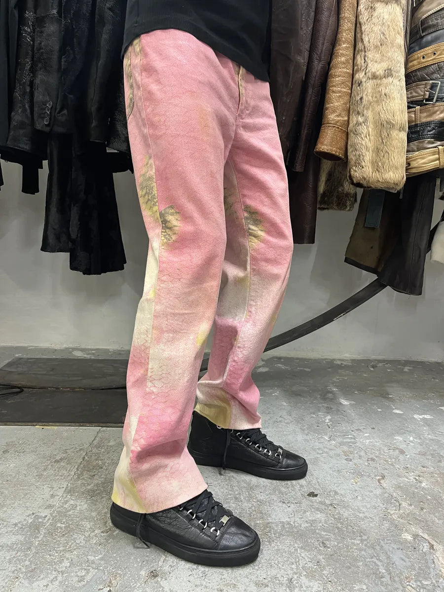 SS2001 Cavalli Pink Hybrid Snakeskin Bees Pants (M) eUcJQUJ 0