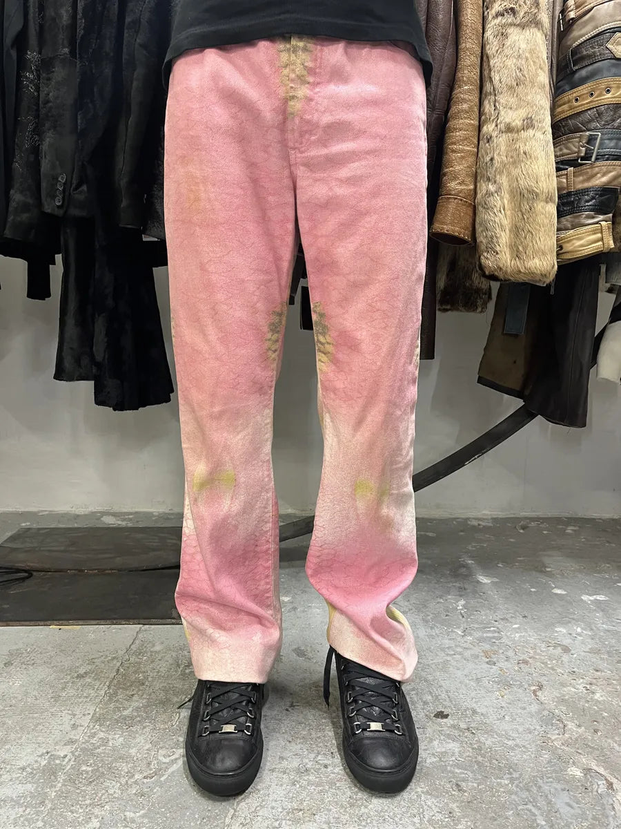SS2001 Cavalli Pink Hybrid Snakeskin Bees Pants (M) eUcJQUJ 4