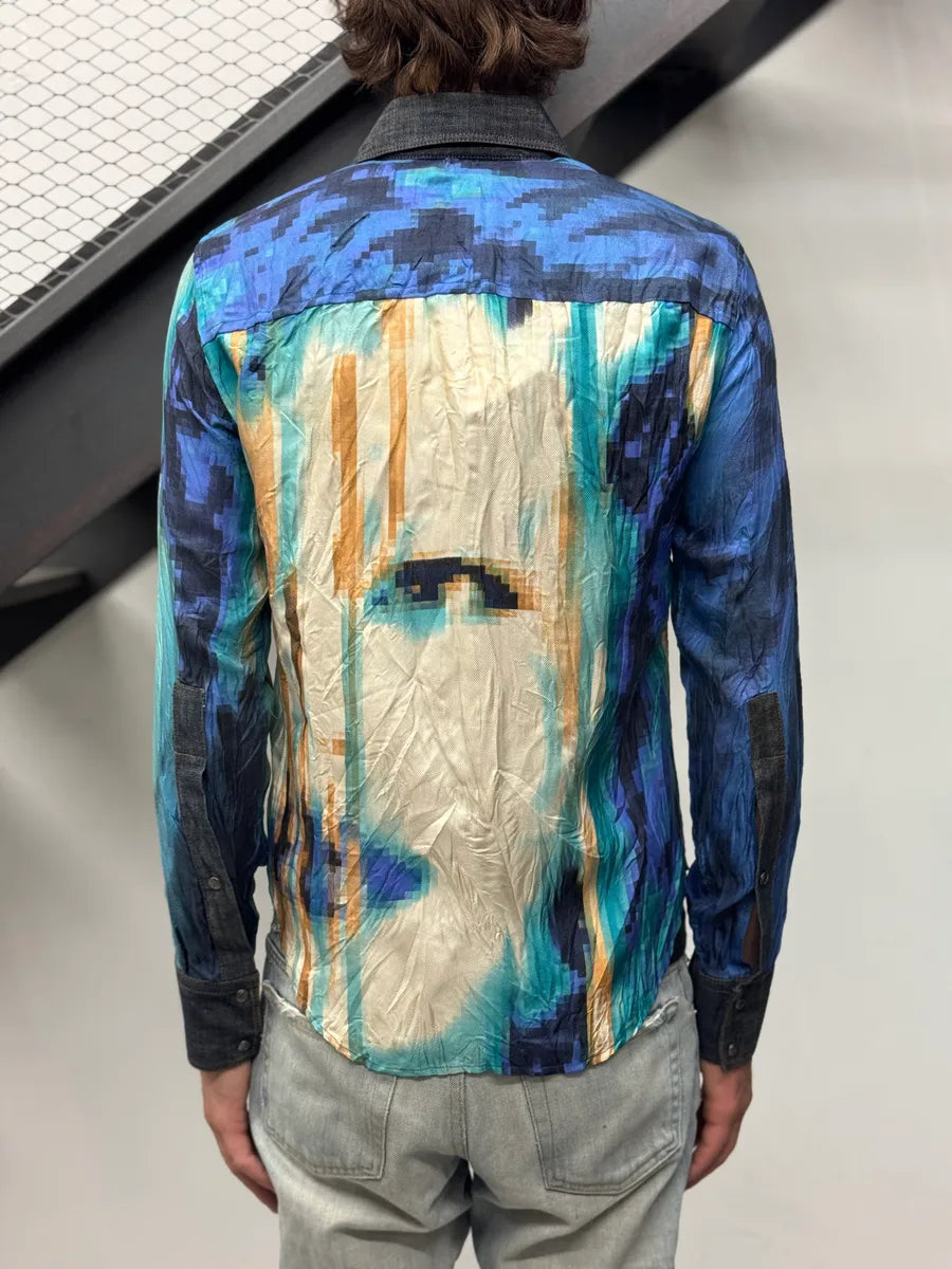 SS2001 Cavalli Pixelized Art Shirt EclHqZI 0
