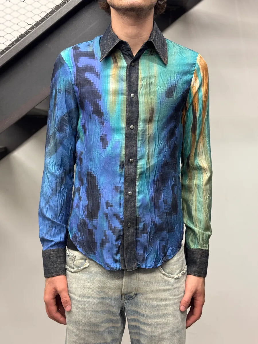 SS2001 Cavalli Pixelized Art Shirt EclHqZI 1