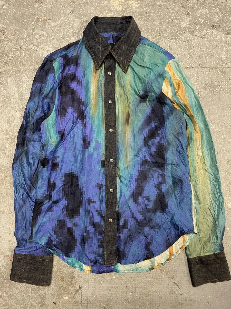 SS2001 Cavalli Pixelized Art Shirt EclHqZI 2