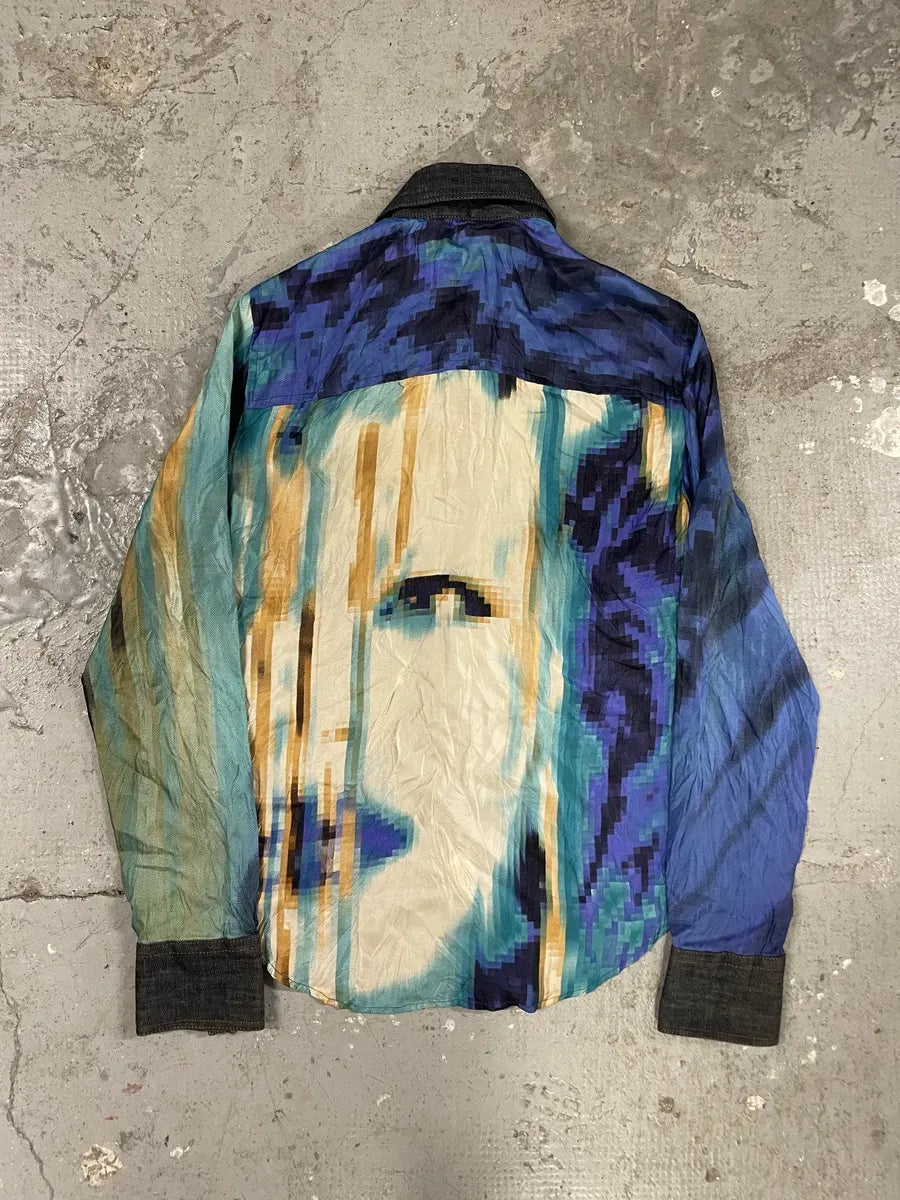 SS2001 Cavalli Pixelized Art Shirt EclHqZI 3
